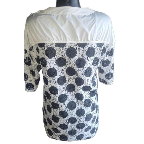 Zara Black and White Lace Polka Dot Shift Dress S - Picture 7 of 8